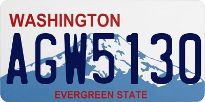 WA license plate AGW5130