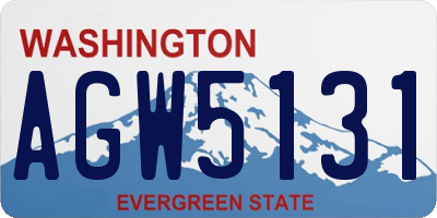 WA license plate AGW5131