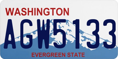 WA license plate AGW5133