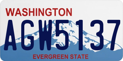 WA license plate AGW5137