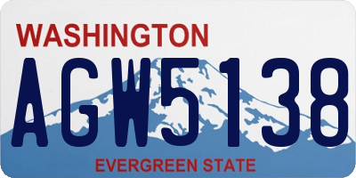 WA license plate AGW5138