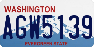 WA license plate AGW5139