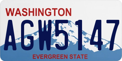 WA license plate AGW5147