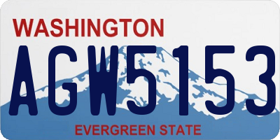 WA license plate AGW5153