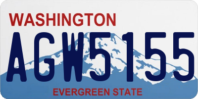 WA license plate AGW5155