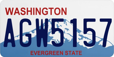 WA license plate AGW5157