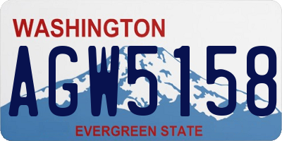 WA license plate AGW5158