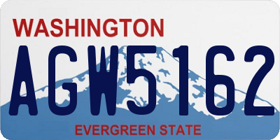 WA license plate AGW5162