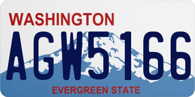WA license plate AGW5166