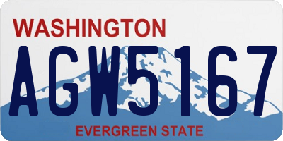 WA license plate AGW5167