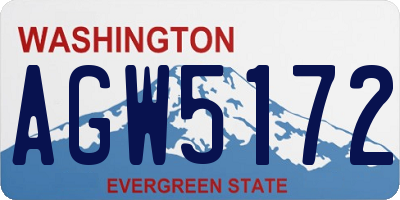 WA license plate AGW5172