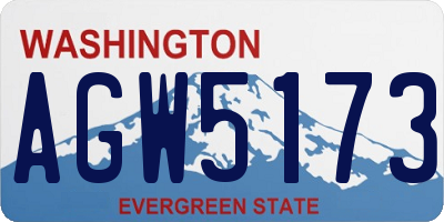 WA license plate AGW5173