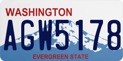 WA license plate AGW5178