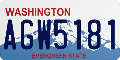 WA license plate AGW5181