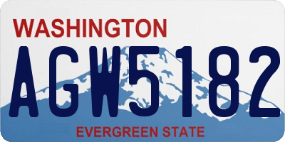 WA license plate AGW5182