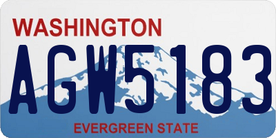 WA license plate AGW5183