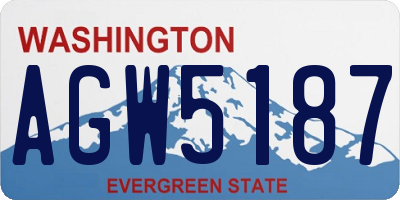 WA license plate AGW5187