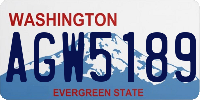 WA license plate AGW5189