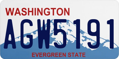 WA license plate AGW5191