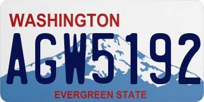 WA license plate AGW5192