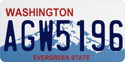 WA license plate AGW5196