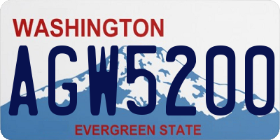 WA license plate AGW5200
