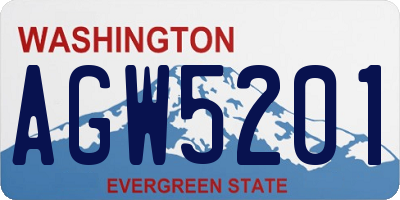 WA license plate AGW5201