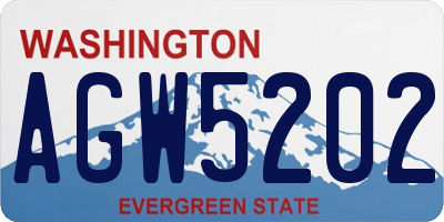 WA license plate AGW5202