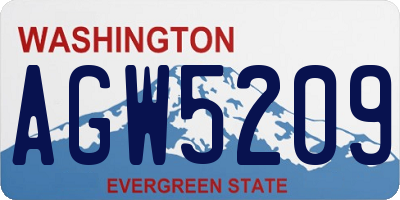 WA license plate AGW5209