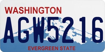 WA license plate AGW5216