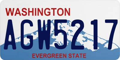 WA license plate AGW5217