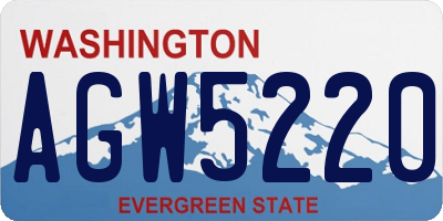 WA license plate AGW5220