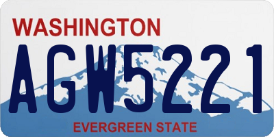 WA license plate AGW5221