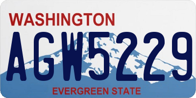 WA license plate AGW5229