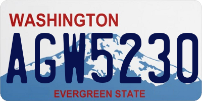 WA license plate AGW5230