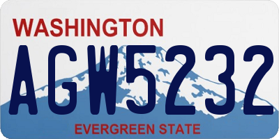 WA license plate AGW5232