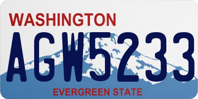 WA license plate AGW5233
