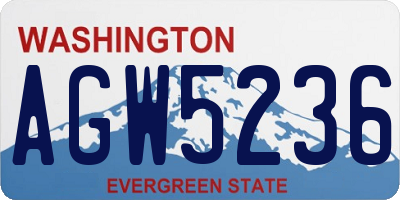 WA license plate AGW5236