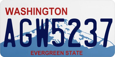 WA license plate AGW5237