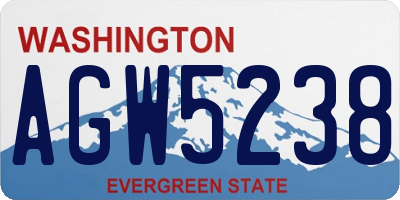 WA license plate AGW5238