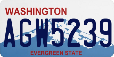 WA license plate AGW5239
