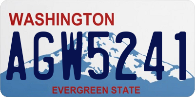 WA license plate AGW5241