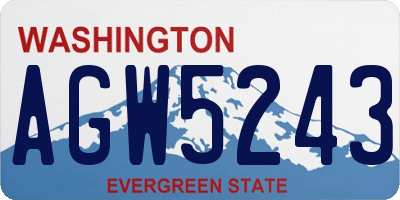 WA license plate AGW5243