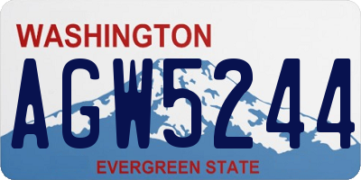 WA license plate AGW5244