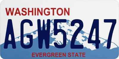 WA license plate AGW5247