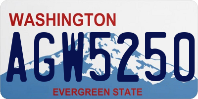 WA license plate AGW5250