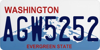 WA license plate AGW5252