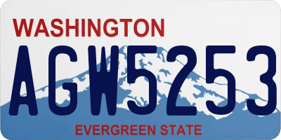 WA license plate AGW5253