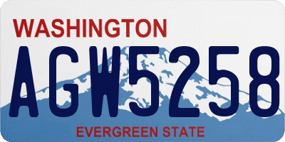 WA license plate AGW5258