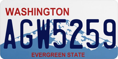 WA license plate AGW5259